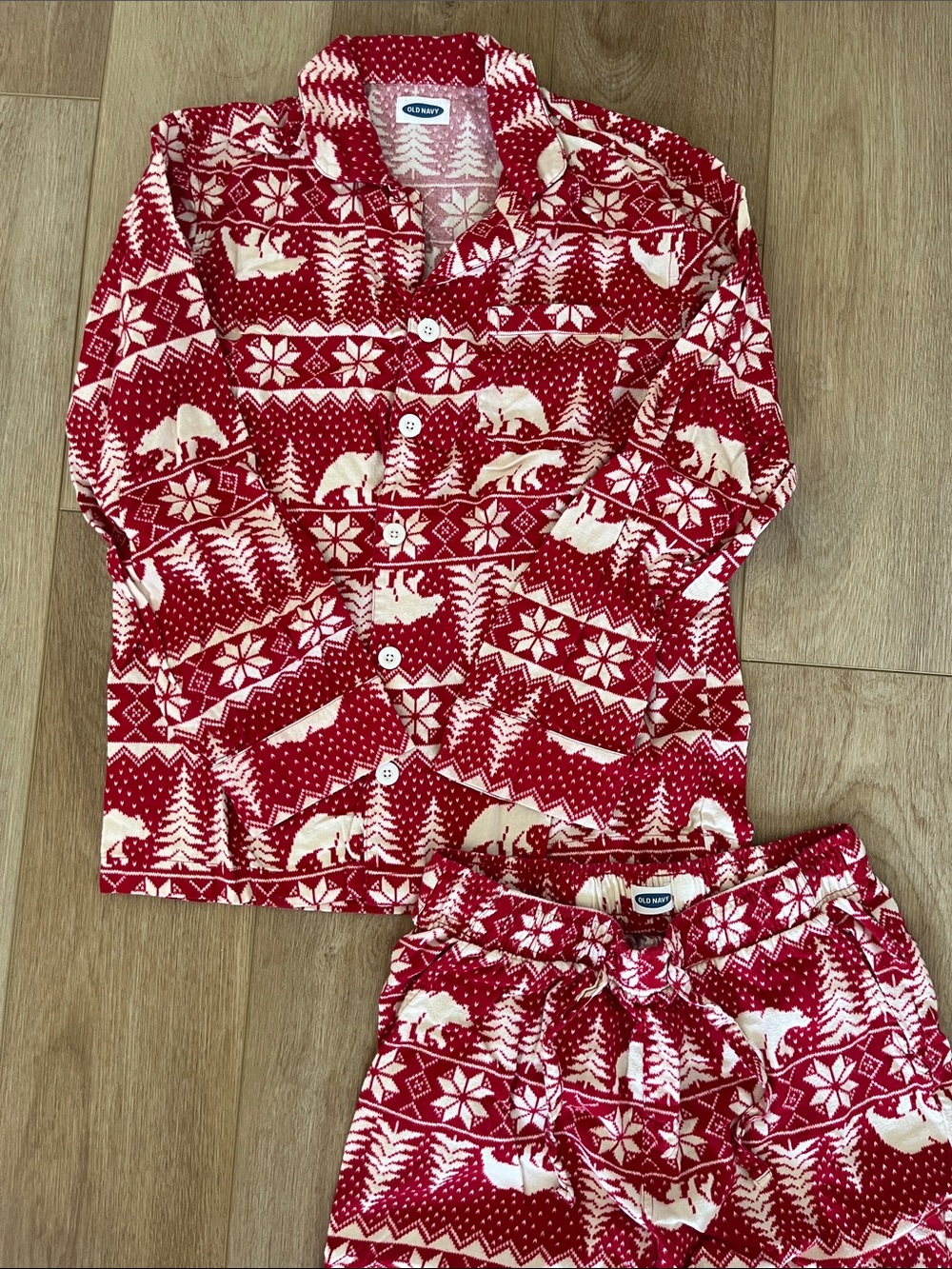 Old Navy Red and Cream Polar Bear Men’s Pajama Set